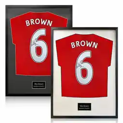 Costco Wes Brown Signed Framed Manchester United Football Shirt in 2 Options: White or Black Mount offer