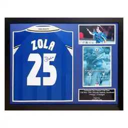 Costco Gianfranco Zola Signed Framed Chelsea Football Shirt offer