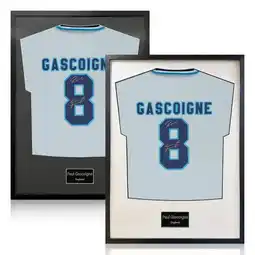 Costco Paul Gascoigne Signed Framed England Football Shirt in 2 Options: White or Black Mount offer
