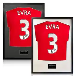 Costco Patrice Evra Signed Framed Manchester United Football Shirt in 2 Options: White or Black Mount offer