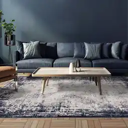 Costco Kuza Border Navy Rug, in 2 Sizes offer