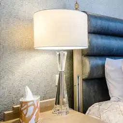 Costco Risha Crystal Table Lamp with Ivory Faux Silk Shade offer