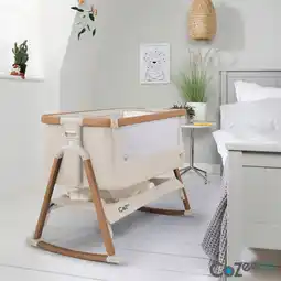 Costco Tutti Bambini CoZee Air Bedside Rocking Crib, Walnut & Ecru offer