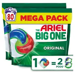 Costco Ariel The Big One Laundry Liquid Pods Original, 80 Wash offer