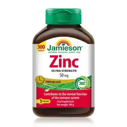 Costco Jamieson Zinc Ultra Strength 50mg, 300 Count offer