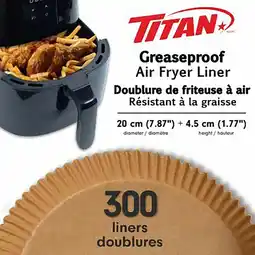 Costco Titan Air Fryer Liner 20cm, 300 Pack offer