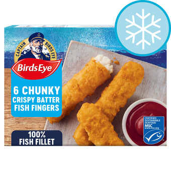 Tesco Birds Eye 6 Crispy Battered Fish Fingers Extra Large 360G offer
