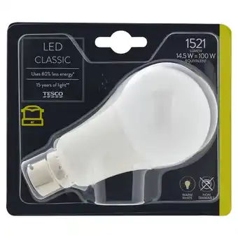 Tesco Tesco Led Classic 100W Bayonet Cap offer
