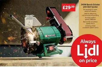 Lidl 240w Bench Grinder With Belt Sander offer