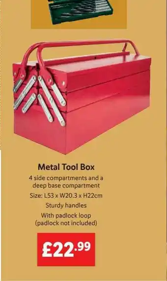 Lidl Metal Tool Box offer