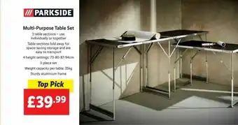Lidl Multi-purpose Table Set Parkside offer