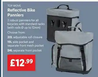 Lidl Top Move Reflective Bike Panniers offer