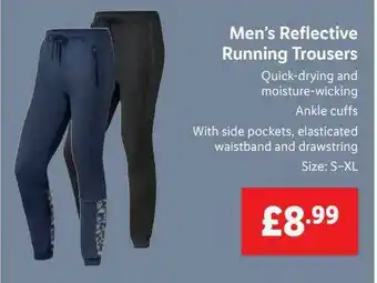 Lidl Men's Reflective Running Trousers offer