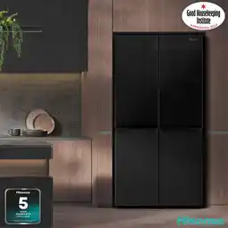 Costco Hisense RQ5X560SFLEF, Multi Door Fridge Freezer, E Rated in Black offer