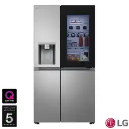 Costco LG GSXE81PYBD Side by Side Fridge Freezer with InstaView, D Rated in Silver offer