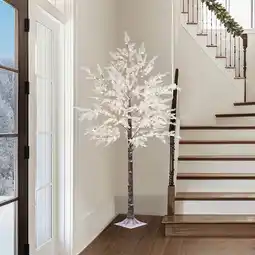 Costco 7ft Flocked LED Cedar Tree with Twinkling Lights offer