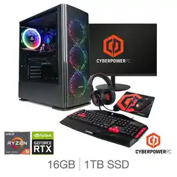 Costco CyberPower, AMD Ryzen 5, 16GB RAM, 1TB SSD, NVIDIA GeForce RTX 5060, Gaming Desktop Bundle offer