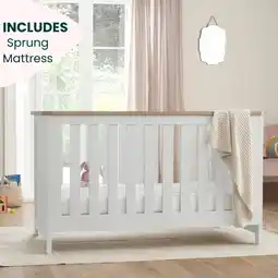Costco Tutti Bambini Verona Cot Bed with Sprung Mattress, White & Oak offer