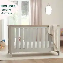 Costco Tutti Bambini Verona Cot Bed with Sprung Mattress, Grey & Oak offer