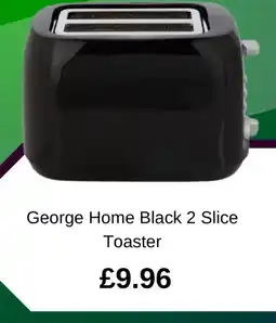 Asda George Home Black 2 Slice Toaster offer