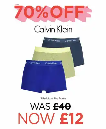 House of Fraser Calvin Klein 3 Pack Low Rise Trunks offer