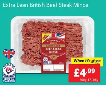 Lidl Extra Lean British Beef Steak Mince offer