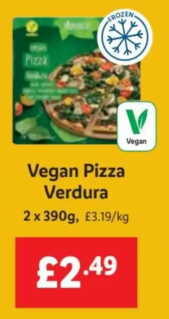 Lidl Vegan Pizza Verdura 2 x 390g offer