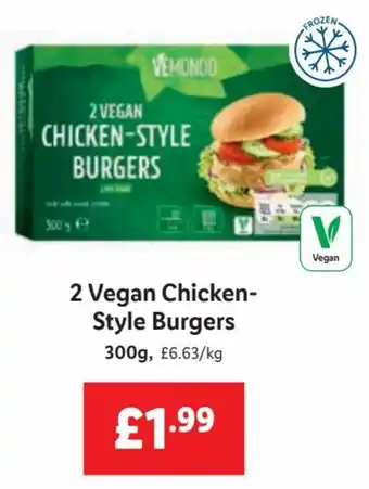 Lidl 2 Vegan Chicken- Style Burgers 300g offer