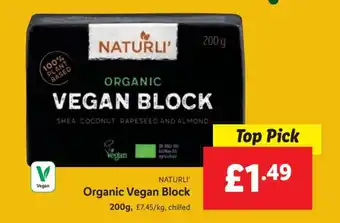Lidl Organic Vegan Block 200g offer