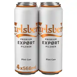 Iceland Carlsberg Export Lager Beer 4 x 568ml Pint Cans offer
