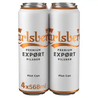Iceland Carlsberg Export Lager Beer 4 x 568ml Pint Cans offer