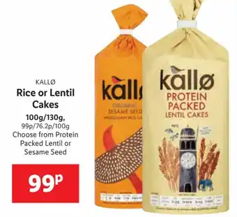 Lidl Rice or Lentil Cakes 100g/130g offer
