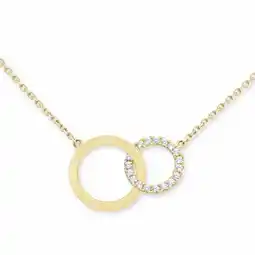 Costco 0.20ctw Round Brilliant Cut Diamond Interlocking Hoop Necklace, 14ct Yellow Gold offer