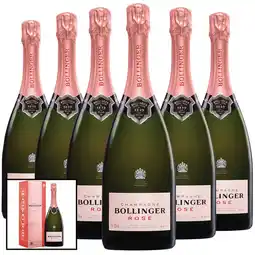 Costco Bollinger Rosé NV Champagne, 6 x 75cl with Gift Boxes offer