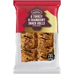 Iceland The Pastry Pantry 6 Turkey & Cranberry Snack Rolls 180g offer