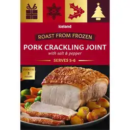 Iceland Iceland XL Pork Crackling Joint with Salt and Pepper 1kg offer