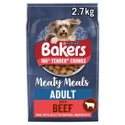 Iceland BAKERS Meaty Meals Beef Dry Dog Food 2.7kg offer