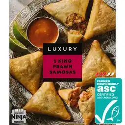 Iceland Iceland Luxury 6 King Prawn Samosas with Mango Chutney & Chilli Dip 220g offer