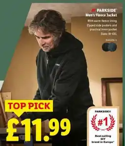 Lidl Parkside Men's Fleece Jacket offer