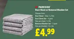 Lidl Parkside Dust Sheet or Removal Blanket Set offer