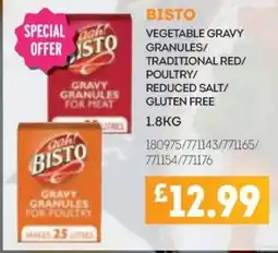 Bestway BISTO Vegetable gravy granules/ traditional red/ poultry/ reduced salt/ gluten free offer