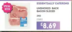 Bestway ESSENTIALLY CATERING Unsmoked back bacon sliced offer