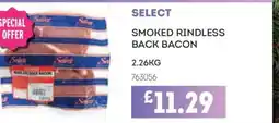Bestway SELECT Smoked rindless back bacon offer