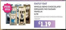 Bestway OATLY OAT Whole/semi/chocolate/ organic/no sugar/ vanilla offer