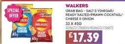 Bestway WALKERS Grab bag - salt & vinegar/ ready salted/prawn cocktail/ cheese & onion offer