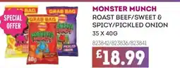 Bestway MONSTER MUNCH Roast beef/sweet & spicy/pickled onion offer