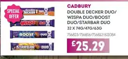 Bestway CADBURY Double decker duo/ wispa duo/boost duo/starbar duo offer