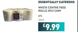 Bestway ESSENTIALLY CATERING White centre feed rolls 2ply 110m offer