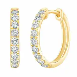 Costco 0.50ctw Round Brilliant Cut Diamond Hoop Earrings, 14ct Yellow Gold offer