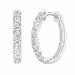 Costco 0.50ctw Round Brilliant Cut Diamond Hoop Earrings, 14ct White Gold offer
